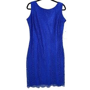 Miss Proto Blue Midi Sleeveles Dress Size Medium